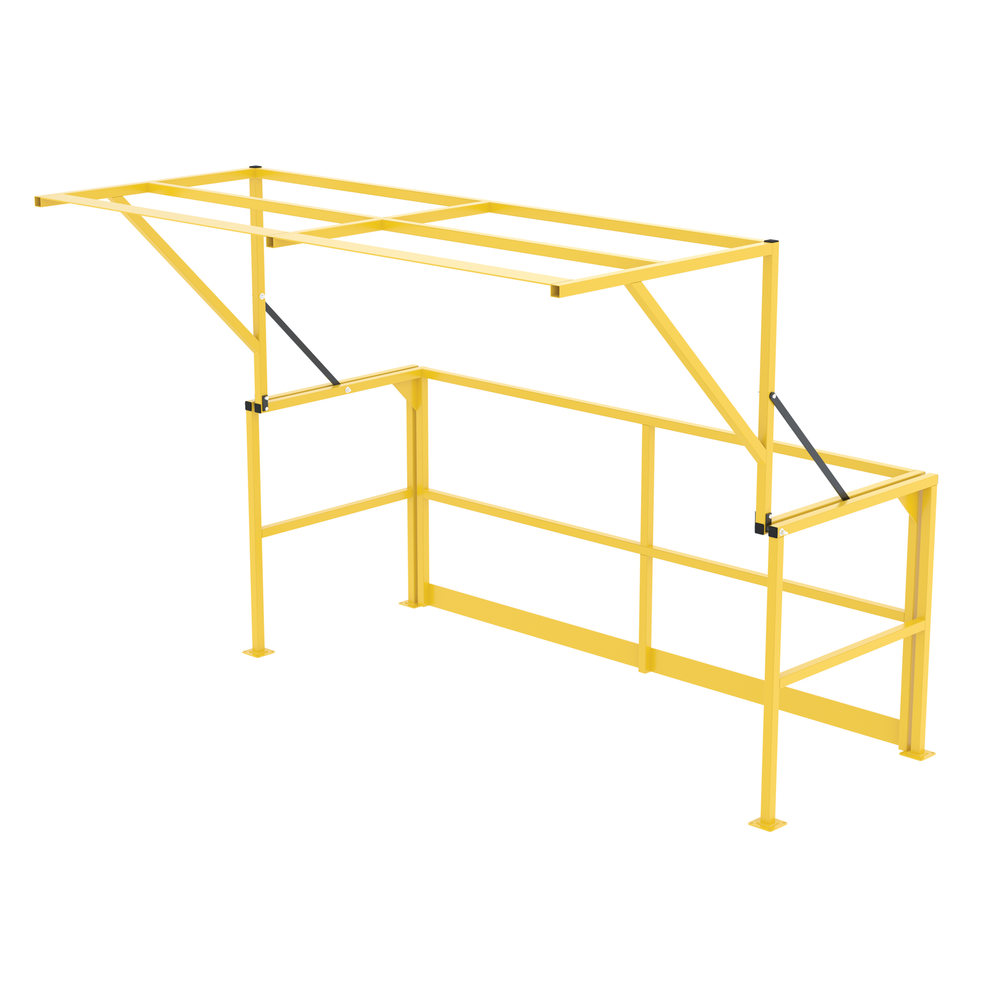 Vestil Mezzanine Safety Double Wide Gate - 108.5in. Max Width, Steel, Yellow, Model# MEZZ-200-DW